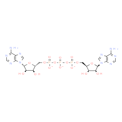 ChemSpider 2D Image | bis[[(2R,3S,4R,5R)-5-(6-aminopurin-9-yl)-3,4-dihydroxy-tetrahydrofuran-2-yl]methoxy-oxido-phosphoryl] phosphate | C20H24N10O16P3