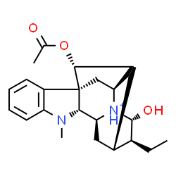 ChemSpider 2D Image | (17R,21alpha)-21-Hydroxyajmalan-4-ium-17-yl acetate | C22H29N2O3