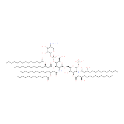 ChemSpider 2D Image | (2R,3R,4S,5S)-5-Ammonio-3,4-dihydroxytetrahydro-2H-pyran-2-yl (2R,3S,4R,5R,6R)-5-{[(3R)-3-(dodecanoyloxy)tetradecanoyl]amino}-6-{[(2R,3S,4R,5R,6R)-3-hydroxy-5-{[(3R)-3-hydroxytetradecanoyl]amino}-4-{[
(3R)-3-hydroxytetradecanoyl]oxy}-6-(phosphonatooxy)tetrahydro-2H-pyran-2-yl]methoxy}-2-(hydroxymethyl)-4-{[(3R)-3-(tetradecanoyloxy)tetradecanoyl]oxy}tetrahydro-2H-pyran-3-yl phosphate (non-preferred 
name) | C99H185N3O28P2