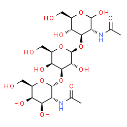ChemSpider 2D Image | alpha-D-GalpNAc-(1->3)-beta-D-Galp-(1->3)-D-GlcpNAc | C22H38N2O16