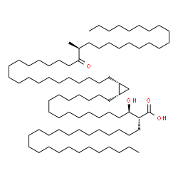 ChemSpider 2D Image | (2R)-2-[(1R)-1-Hydroxy-16-{(1S,2R)-2-[(20S)-20-methyl-19-oxooctatriacontyl]cyclopropyl}hexadecyl]hexacosanoic acid | C84H164O4