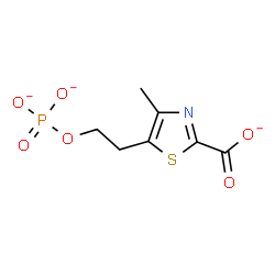 ChemSpider 2D Image | 4-Methyl-5-[2-(phosphonatooxy)ethyl]-1,3-thiazole-2-carboxylate | C7H7NO6PS