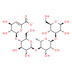 ChemSpider 2D Image | beta-D-Delta(4)-GlcpA-(1->4)-beta-D-Glcp-(1->4)-alpha-L-Rhap-(1->3)-beta-D-Glcp(1-) | C24H37O20