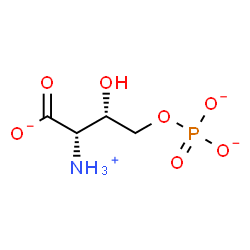 ChemSpider 2D Image | (2S,3S)-2-Ammonio-3-hydroxy-4-(phosphonatooxy)butanoate | C4H8NO7P