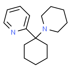 ChemSpider 2D Image | 2-[1-(1-Piperidinyl)cyclohexyl]pyridine | C16H24N2