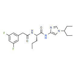 ChemSpider 2D Image | N~2~-[(3,5-Difluorophenyl)acetyl]-N-[1-(3-pentanyl)-1H-imidazol-4-yl]-L-norvalinamide | C21H28F2N4O2