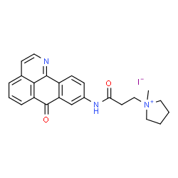 ChemSpider 2D Image | 1-Methyl-1-{3-oxo-3-[(7-oxo-7H-dibenzo[de,h]quinolin-9-yl)amino]propyl}pyrrolidinium iodide | C24H24IN3O2