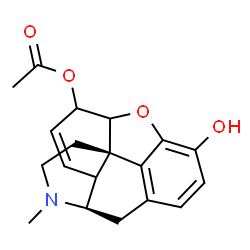 ChemSpider 2D Image | 3-Hydroxy-17-methyl-7,8-didehydro-4,5-epoxymorphinan-6-yl acetate | C19H21NO4