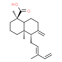 ChemSpider 2D Image | (1R,4aR,5S)-1,4a-Dimethyl-6-methylene-5-[(2E)-3-methyl-2,4-pentadien-1-yl]decahydro-1-naphthalenecarboxylic acid | C20H30O2