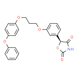ChemSpider 2D Image | (5S)-5-{3-[3-(4-Phenoxyphenoxy)propoxy]phenyl}-1,3-thiazolidine-2,4-dione | C24H21NO5S