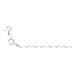 ChemSpider 2D Image | 3-(2,5,8,11,14,17,20-Heptaoxatricos-22-yn-23-yl)-5-{[(2S)-1-methyl-2-pyrrolidinyl]methoxy}pyridine | C27H44N2O8