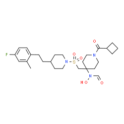 ChemSpider 2D Image | N-{1-(Cyclobutylcarbonyl)-4-[({4-[2-(4-fluoro-2-methylphenyl)ethyl]-1-piperidinyl}sulfonyl)methyl]-4-piperidinyl}-N-hydroxyformamide | C26H38FN3O5S