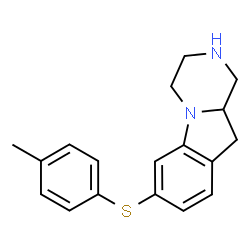 ChemSpider 2D Image | 7-[(4-Methylphenyl)sulfanyl]-1,2,3,4,10,10a-hexahydropyrazino[1,2-a]indole | C18H20N2S