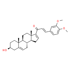 ChemSpider 2D Image | 2-Propen-1-one, 3-(3,4-dimethoxyphenyl)-1-[(3Î²)-3-hydroxyandrosta-5,16-dien-17-yl]-, (2E)- | C30H38O4