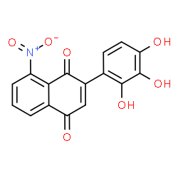 ChemSpider 2D Image | 8-Nitro-2-(2,3,4-trihydroxyphenyl)-1,4-naphthoquinone | C16H9NO7