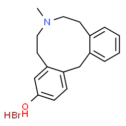 ChemSpider 2D Image | 7-Methyl-5,6,7,8,9,14-hexahydrodibenzo[d,g]azecin-3-ol hydrobromide (1:1) | C18H22BrNO
