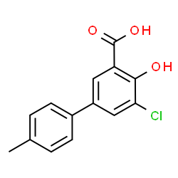 ChemSpider 2D Image | 5-Chloro-4-hydroxy-4'-methyl-3-biphenylcarboxylic acid | C14H11ClO3
