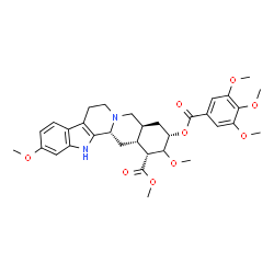 ChemSpider 2D Image | Methyl (3beta,15beta,16alpha,18alpha,20alpha)-11,17-dimethoxy-18-[(3,4,5-trimethoxybenzoyl)oxy]yohimban-16-carboxylate | C33H40N2O9