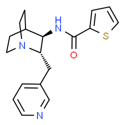 ChemSpider 2D Image | N-[(2S,3R)-2-(3-Pyridinylmethyl)-1-azabicyclo[2.2.2]oct-3-yl]-2-thiophenecarboxamide | C18H21N3OS