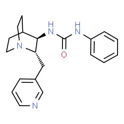 ChemSpider 2D Image | 1-Phenyl-3-[(2S,3R)-2-(3-pyridinylmethyl)-1-azabicyclo[2.2.2]oct-3-yl]urea | C20H24N4O