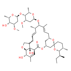 ChemSpider 2D Image | (1'S,2R,4'R,5S,6S,8'S,10'E,12'S,13'S,14'E,16'E,20'R,21'S,24'R)-6-[(2S)-2-Butanyl]-21',24'-dihydroxy-5,11',13',22'-tetramethyl-2'-oxo-3,4,5,6-tetrahydrospiro[pyran-2,6'-[3,7,19]trioxatetracyclo[15.6.1.
1~4,8~.0~20,24~]pentacosa[10,14,16,22]tetraen]-12'-yl 2,6-dideoxy-4-O-(2,6-dideoxy-3-O-methyl-alpha-L-lyxo-hexopyranosyl)-3-O-methyl-alpha-L-lyxo-hexopyranoside | C48H74O14