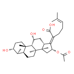 ChemSpider 2D Image | (3alpha,4alpha,5alpha,8alpha,9beta,16alpha,17E)-16-Acetoxy-3,11-dihydroxy-4,8,14-trimethyl-18-norcholesta-17,24-dien-21-oic acid | C31H48O6