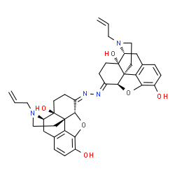 ChemSpider 2D Image | (5alpha,6Z)-17-Allyl-6-{(2E)-[(5alpha,6E)-17-allyl-3,14-dihydroxy-4,5-epoxymorphinan-6-ylidene]hydrazono}-4,5-epoxymorphinan-3,14-diol | C38H42N4O6
