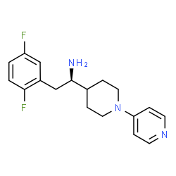 ChemSpider 2D Image | (1R)-2-(2,5-Difluorophenyl)-1-[1-(4-pyridinyl)-4-piperidinyl]ethanamine | C18H21F2N3