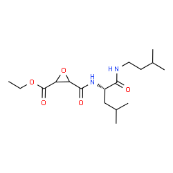 ChemSpider 2D Image | Ethyl 3-({(2S)-4-methyl-1-[(3-methylbutyl)amino]-1-oxo-2-pentanyl}carbamoyl)-2-oxiranecarboxylate | C17H30N2O5