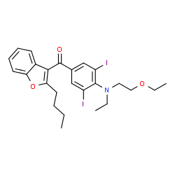 ChemSpider 2D Image | (2-Butyl-1-benzofuran-3-yl){4-[(2-ethoxyethyl)(ethyl)amino]-3,5-diiodophenyl}methanone | C25H29I2NO3
