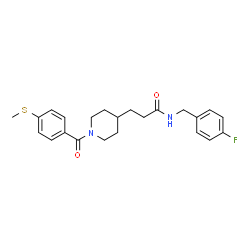 ChemSpider 2D Image | N-(4-Fluorobenzyl)-3-{1-[4-(methylsulfanyl)benzoyl]-4-piperidinyl}propanamide | C23H27FN2O2S