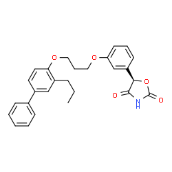 ChemSpider 2D Image | (5R)-5-(3-{3-[(3-Propyl-4-biphenylyl)oxy]propoxy}phenyl)-1,3-oxazolidine-2,4-dione | C27H27NO5