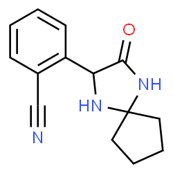 ChemSpider 2D Image | 2-(3-Oxo-1,4-diazaspiro[4.4]non-2-yl)benzonitrile | C14H15N3O