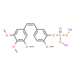 ChemSpider 2D Image | Disodium 2-methoxy-5-[(Z)-2-(3,4,5-trimethoxyphenyl)vinyl]phenyl phosphate | C18H19Na2O8P