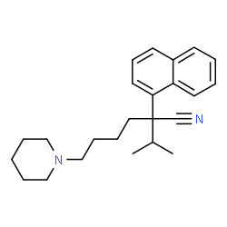 ChemSpider 2D Image | 2-Isopropyl-2-(1-naphthyl)-6-(1-piperidinyl)hexanenitrile | C24H32N2