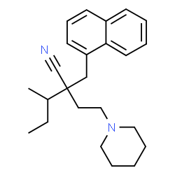 ChemSpider 2D Image | 3-Methyl-2-(1-naphthylmethyl)-2-[2-(1-piperidinyl)ethyl]pentanenitrile | C24H32N2