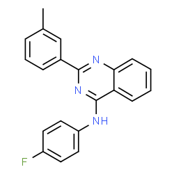 ChemSpider 2D Image | N-(4-Fluorophenyl)-2-(3-methylphenyl)-4-quinazolinamine | C21H16FN3