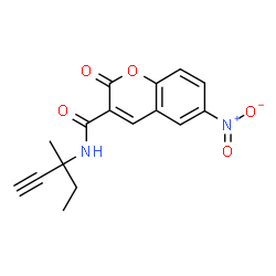 ChemSpider 2D Image | N-(3-Methyl-1-pentyn-3-yl)-6-nitro-2-oxo-2H-chromene-3-carboxamide | C16H14N2O5