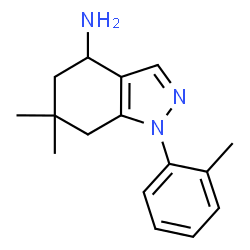 ChemSpider 2D Image | 6,6-Dimethyl-1-(o-tolyl)-4,5,6,7-tetrahydro-1H-indazol-4-amine | C16H21N3