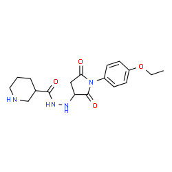 ChemSpider 2D Image | N'-[1-(4-Ethoxyphenyl)-2,5-dioxo-3-pyrrolidinyl]-3-piperidinecarbohydrazide | C18H24N4O4