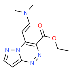 ChemSpider 2D Image | Ethyl 4-[(E)-2-(dimethylamino)vinyl]pyrazolo[5,1-c][1,2,4]triazine-3-carboxylate | C12H15N5O2