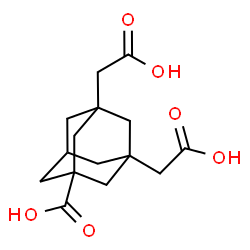 ChemSpider 2D Image | 3,5-Bis(carboxymethyl)-1-adamantanecarboxylic acid | C15H20O6