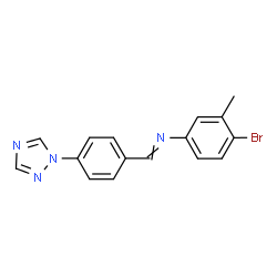 ChemSpider 2D Image | N-(4-Bromo-3-methylphenyl)-1-[4-(1H-1,2,4-triazol-1-yl)phenyl]methanimine | C16H13BrN4