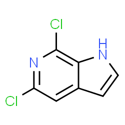 ChemSpider 2D Image | 5,7-Dichloro-1H-pyrrolo[2,3-c]pyridine | C7H4Cl2N2