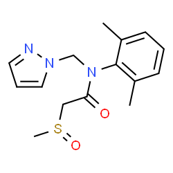 ChemSpider 2D Image | N-(2,6-Dimethylphenyl)-2-(methylsulfinyl)-N-(1H-pyrazol-1-ylmethyl)acetamide | C15H19N3O2S