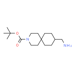 ChemSpider 2D Image | tert-Butyl 9-(aminomethyl)-3-azaspiro-[5.5]undecane-3-carboxylate | C16H30N2O2