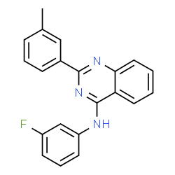 ChemSpider 2D Image | N-(3-Fluorophenyl)-2-(3-methylphenyl)-4-quinazolinamine | C21H16FN3
