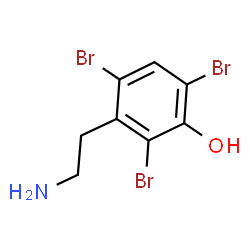 ChemSpider 2D Image | 3-(2-Aminoethyl)-2,4,6-tribromophenol | C8H8Br3NO
