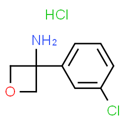 ChemSpider 2D Image | 3-(3-Chlorophenyl)oxetan-3-amine hydrochloride | C9H11Cl2NO