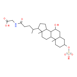 ChemSpider 2D Image | N-[7-Hydroxy-24-oxo-3-(sulfooxy)cholan-24-yl]glycine | C26H43NO8S